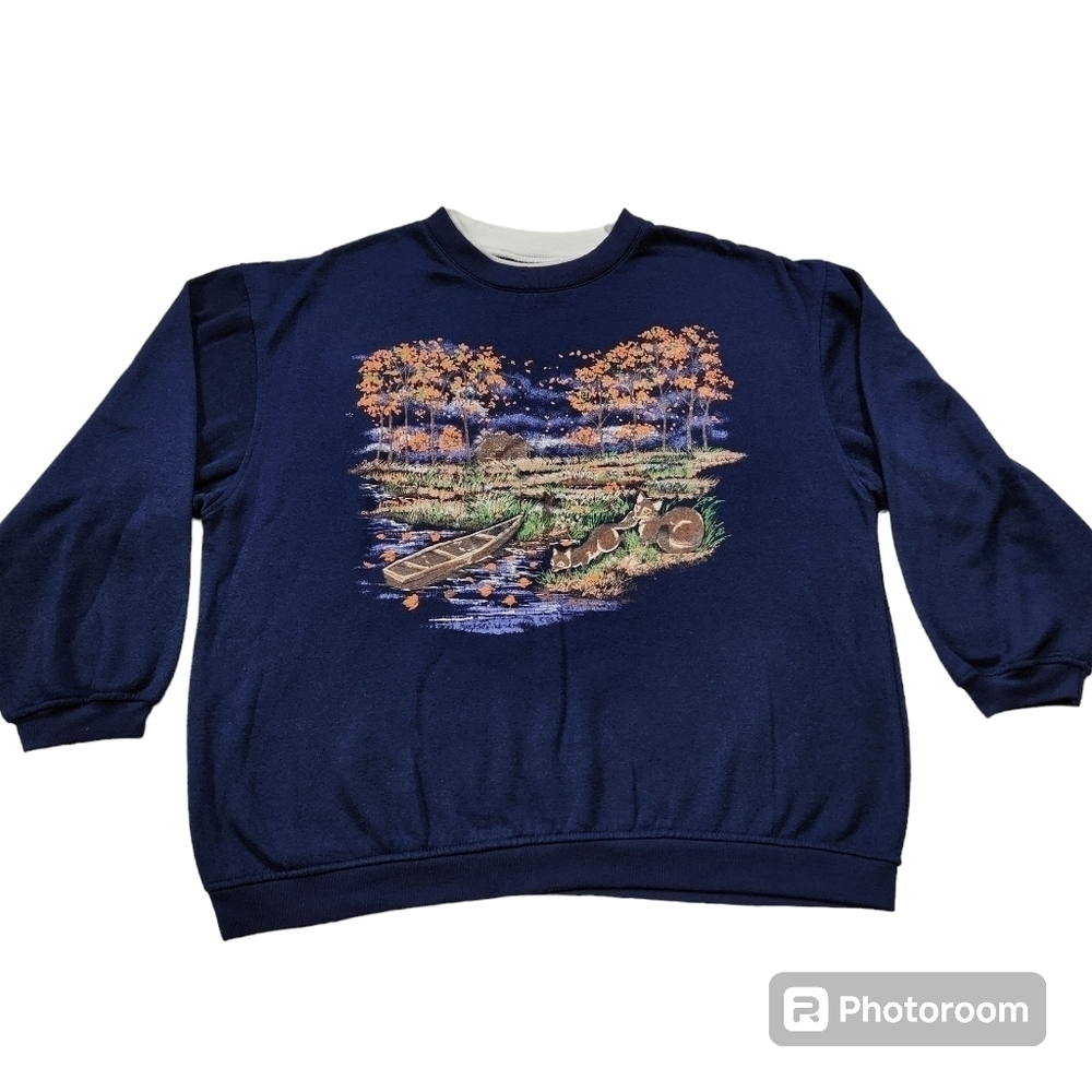 Vintage Basic Editions Fall Cabincore Graphic Grandma Sweatshirt